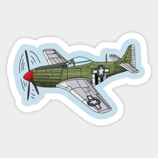 Military plane cartoon illustration Sticker